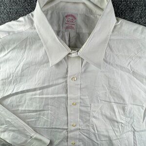 Brooks Brothers Cotton Long Sleeve Button Up Shirt 17.5 34 Traditional Supima